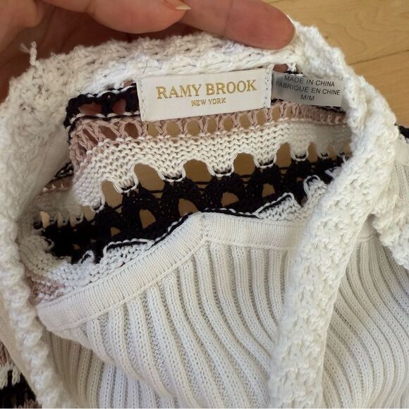 Ramy Brook Theo Knit Halter Midi Dress in White M NWOT - Picture 5 of 11